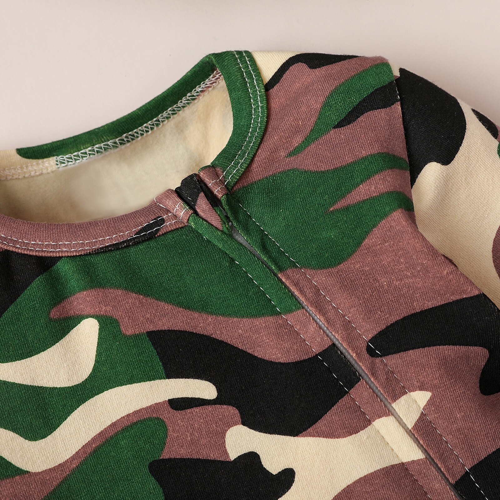 spring fleece baby rompers coats infant clothes withlovely camo jumpsuits+Hat baby boys clothing home