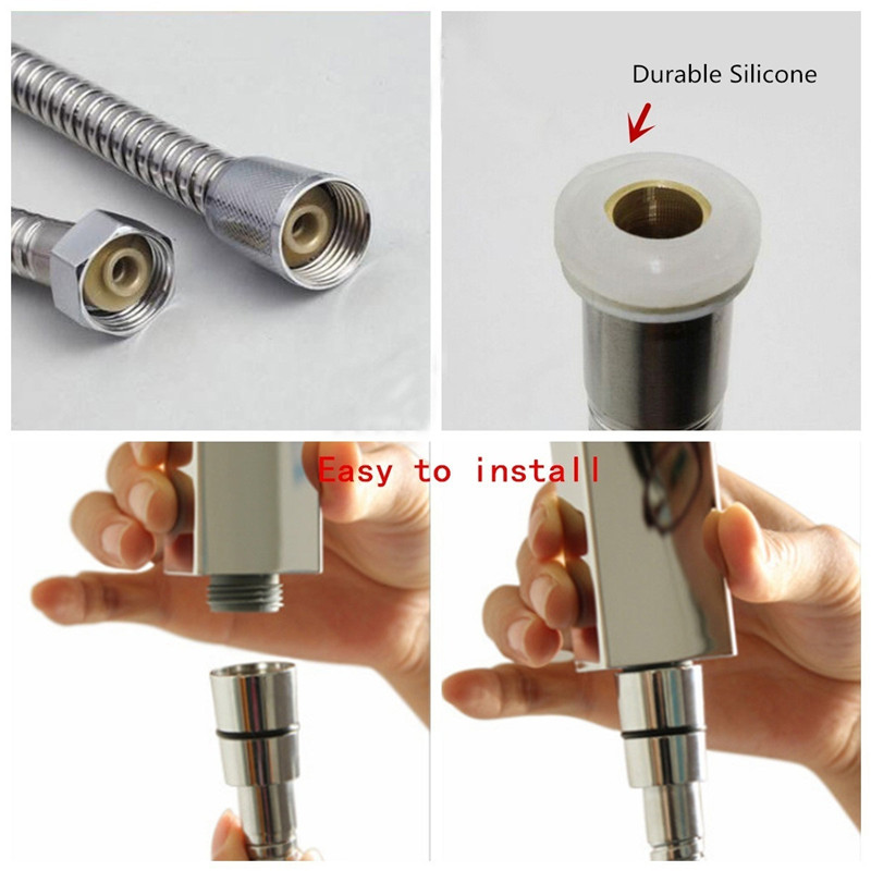 Flexibele slang 1.5 M rvs Dubbele Interlocked Badkamer 2 m flexibele chrome draagbare douche