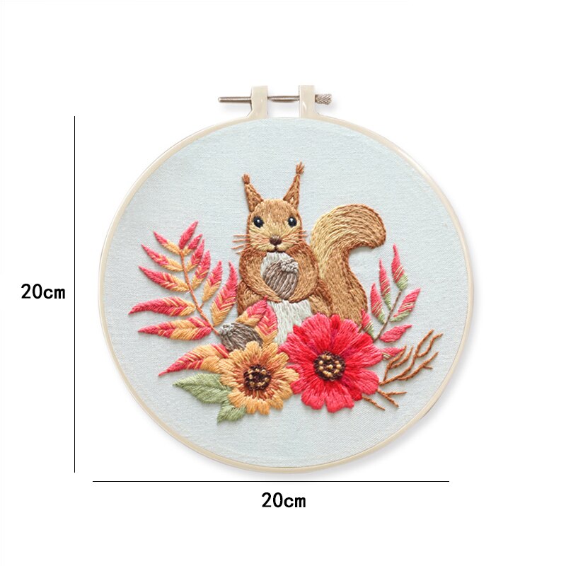 3D Embroidery Starter Kit with Flowers Unicorn Pattern Cloth Europe Style Color Threads Craft Kit With Hoop Embroidery Supplies