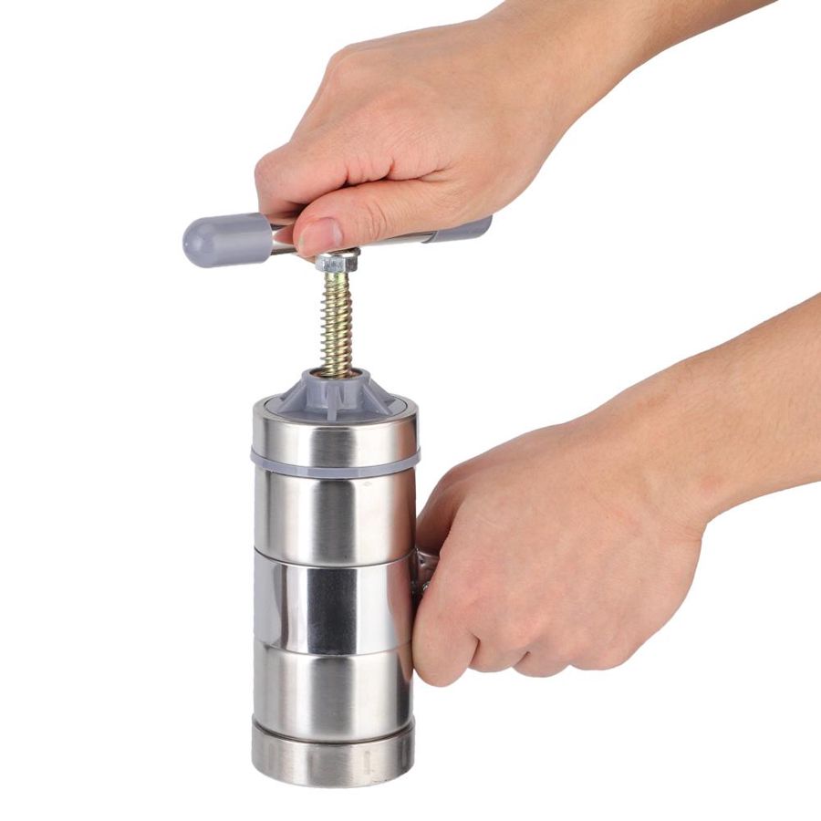 Stainless Steel Household Manual Noodles Maker DIY Noodle Pressing Making Machine with 2 Molds DIY Noodle Maker Tool