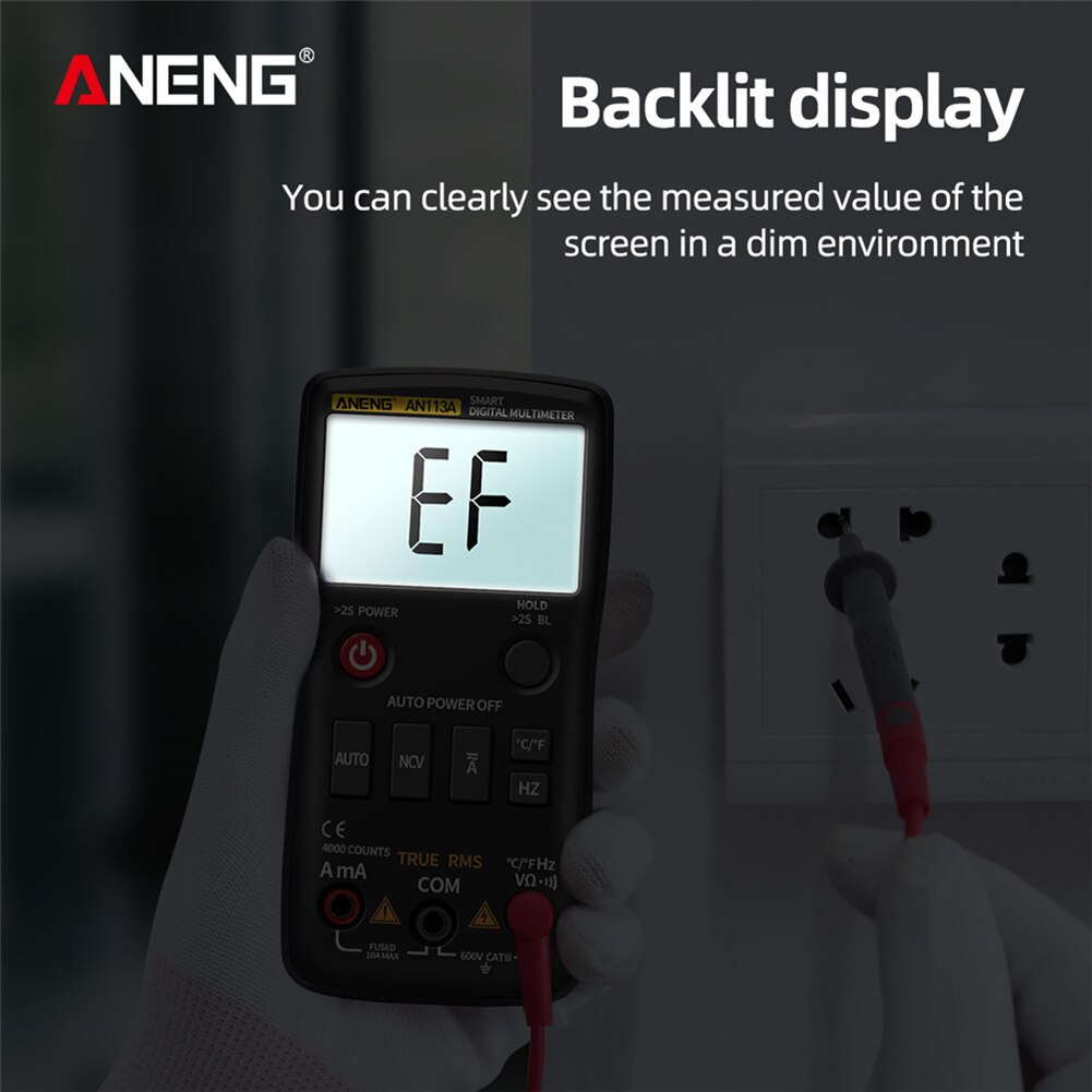 Multimètre numérique Intelligent de gamme automatique d'aneng AN113A voltmètre multifonction de compte de 4000