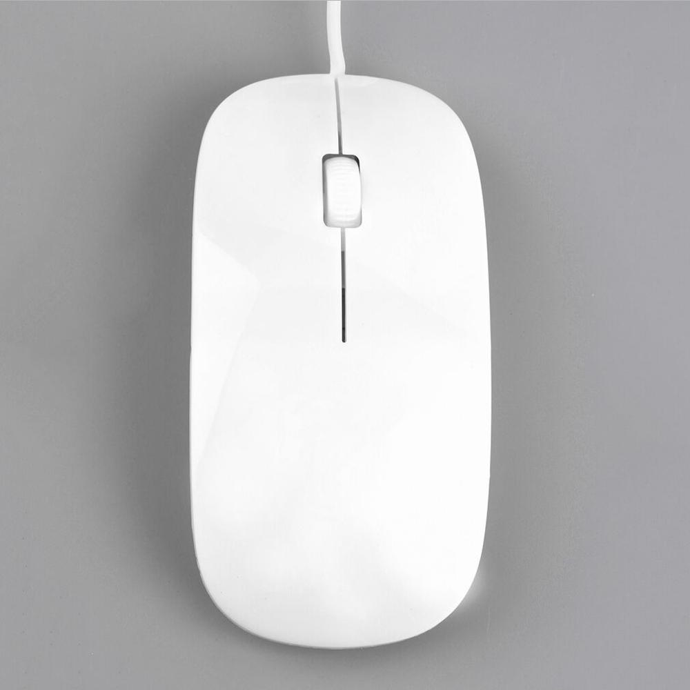 2.4GHz 3D 1200dpi Wired Optical Mouse Ultra Slim 4 Colors Mice USB for PC Laptop: White