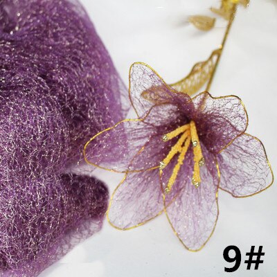 1pcs Making Flower Stocking Gold/Silver Silk Flower Accessories Decor DIY Nylon Flower Material Artificial Flower For Wedding: 9