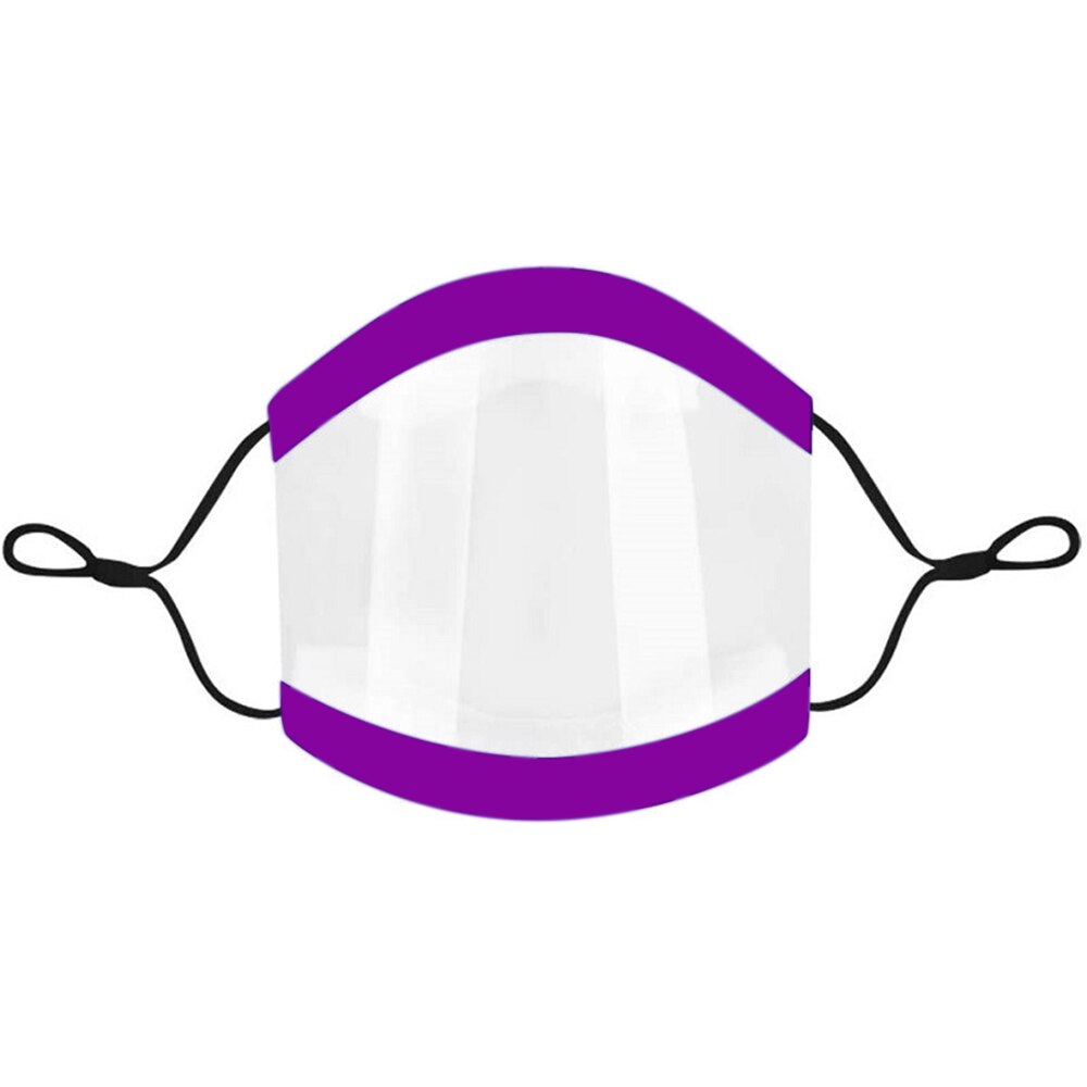 Transparent Gesicht Maske Mit Schwamm Rand Klar Fenster Sichtbar Ausdruck Gesicht Abdeckung Waschbar Maske Für Gehörlose Und Schwer Von hören: 1PC Purple
