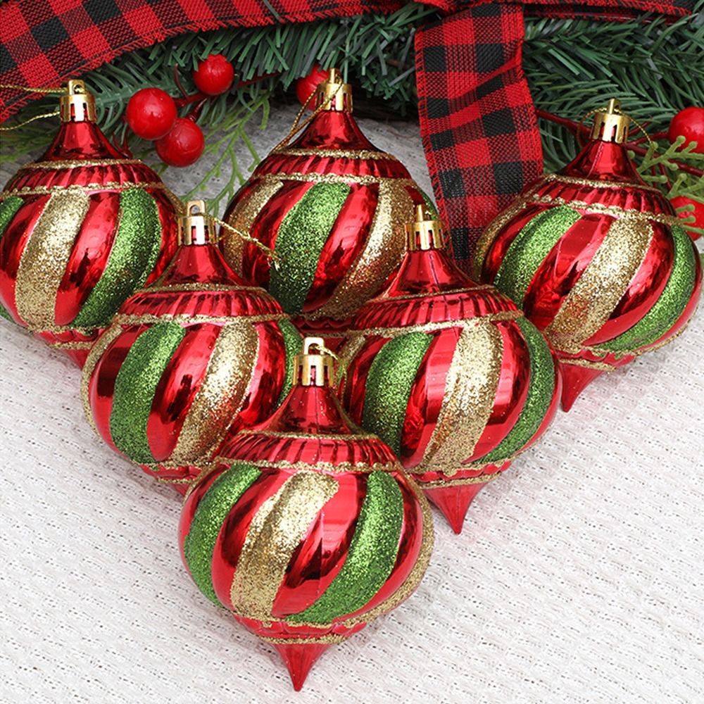 6 stuks onbreekbaar geschilderde kerstballen hanger herbruikbare plastic gegalvaniseerde hangende ballen set elegante kerstboomornament