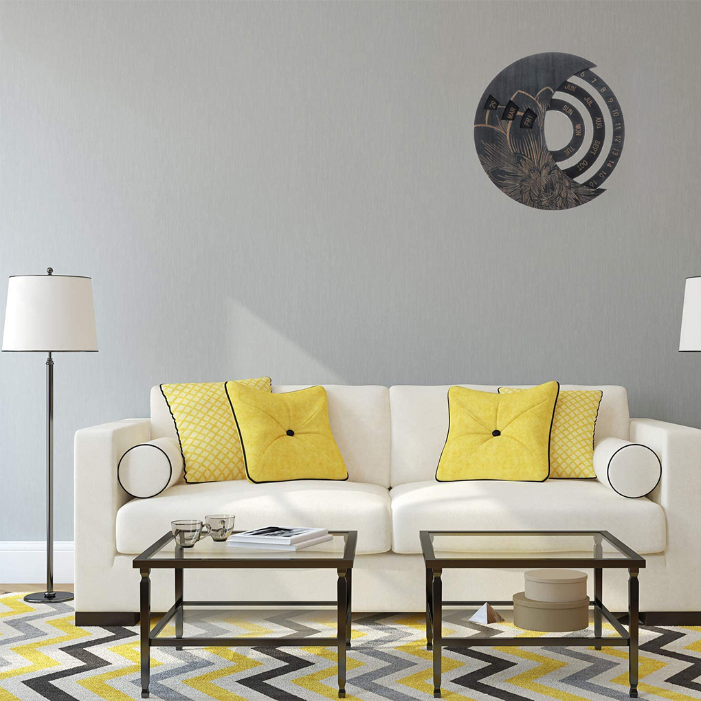 Hanging Perpetual Calendar Wooden Rotatable wall decoration Hand-Carved Adjustable Birthday Reminder Calendar Sign Board