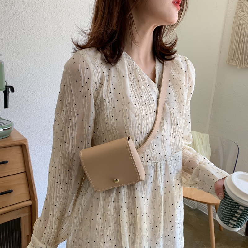 Kvinner belte vesker ensfarget skulder midje vesker kvinner pu skinn uformell veske lommebok bryst belte crossbody veske