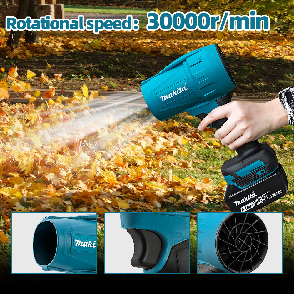 Makita Gewelddadige Blower 30000 RPM Turbo Jet Fan 18 V Elektrische Air Duster windsnelheid Turbo Oplaadbaar met Licht Auto Cleanin