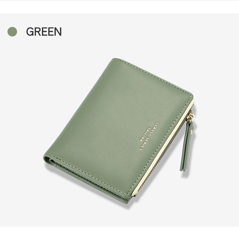 Portafoglio donna in pelle cerniera Hasp Mini stile grande capacità moda femminile borsa portamonete porta carte portamonete slot multi-card: Green