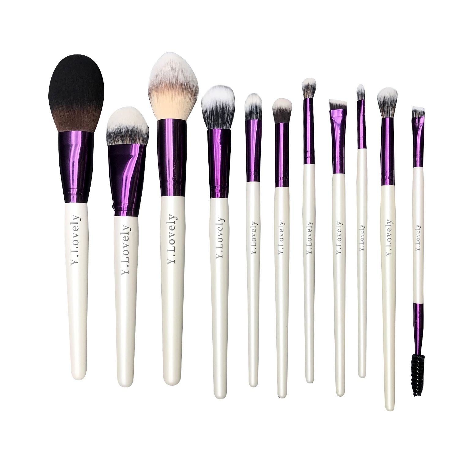YLovely-Super Macio Sintético Cabelo Maquiagem Brush Set, Punho De Madeira, Sombra Tool Kit, Homem, Alta Qualidade