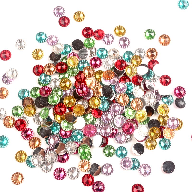 LF 500Stck Gemischt Klar Harz Kristall Dekoration Handwerk Flatback Cabochon Verzierungen Für Scrapbooking Nette Diy Zubehör: runden 1   8mm