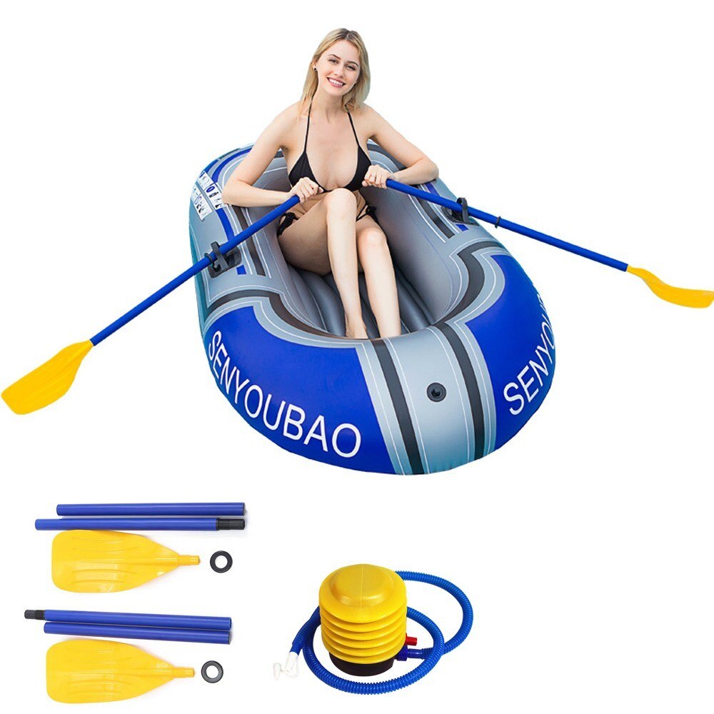 PVC Canoe 1-Person Inflatable Boat Set Kayak Set with Paddle and Air Pump: Default Title