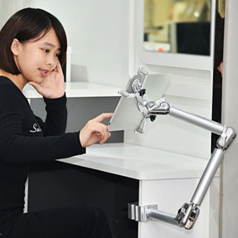 Multifunctional Tablet Holder Clamp Table Foldable Adjustable Stand Aluminum Rotary Wall Mount Bed Bracket for iPad Air Mini