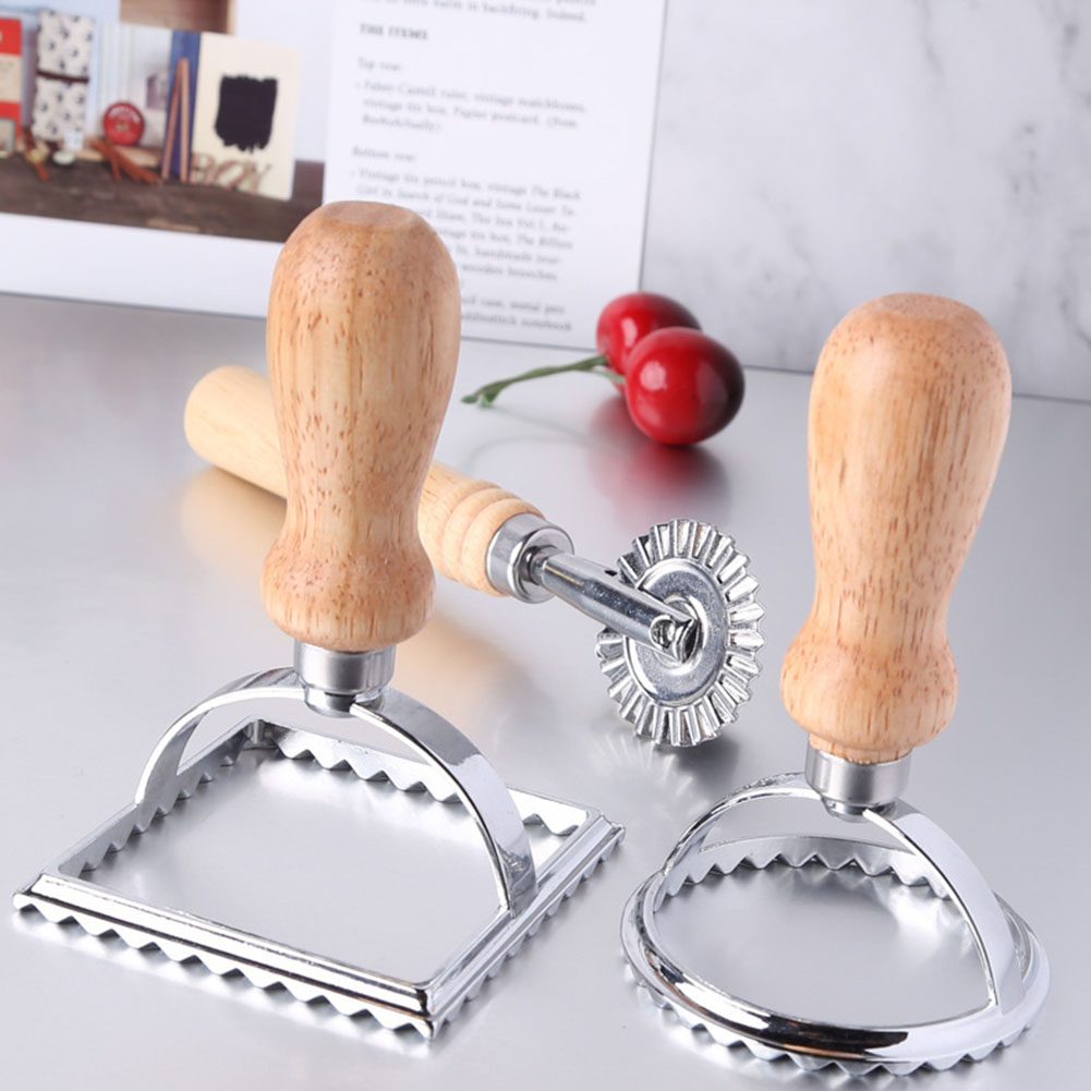 Cookie Cutter Ravioli Pasta Press Mold Stainless Steel Dumpling Embossing Mould Dough Cutter Cookie Mold PizzaCutting Wheel Tool