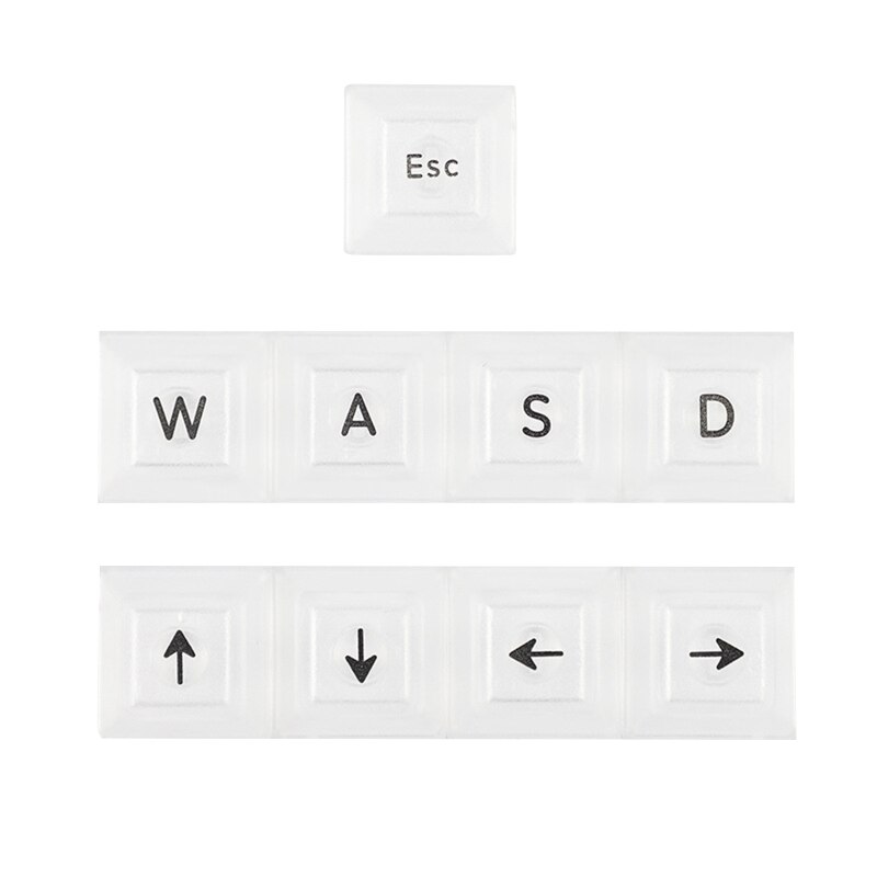 9 keys wasd/esc/direction key dsa profile backlit keycaps for cherry mx switches mechanical keyboard keycap diy: White