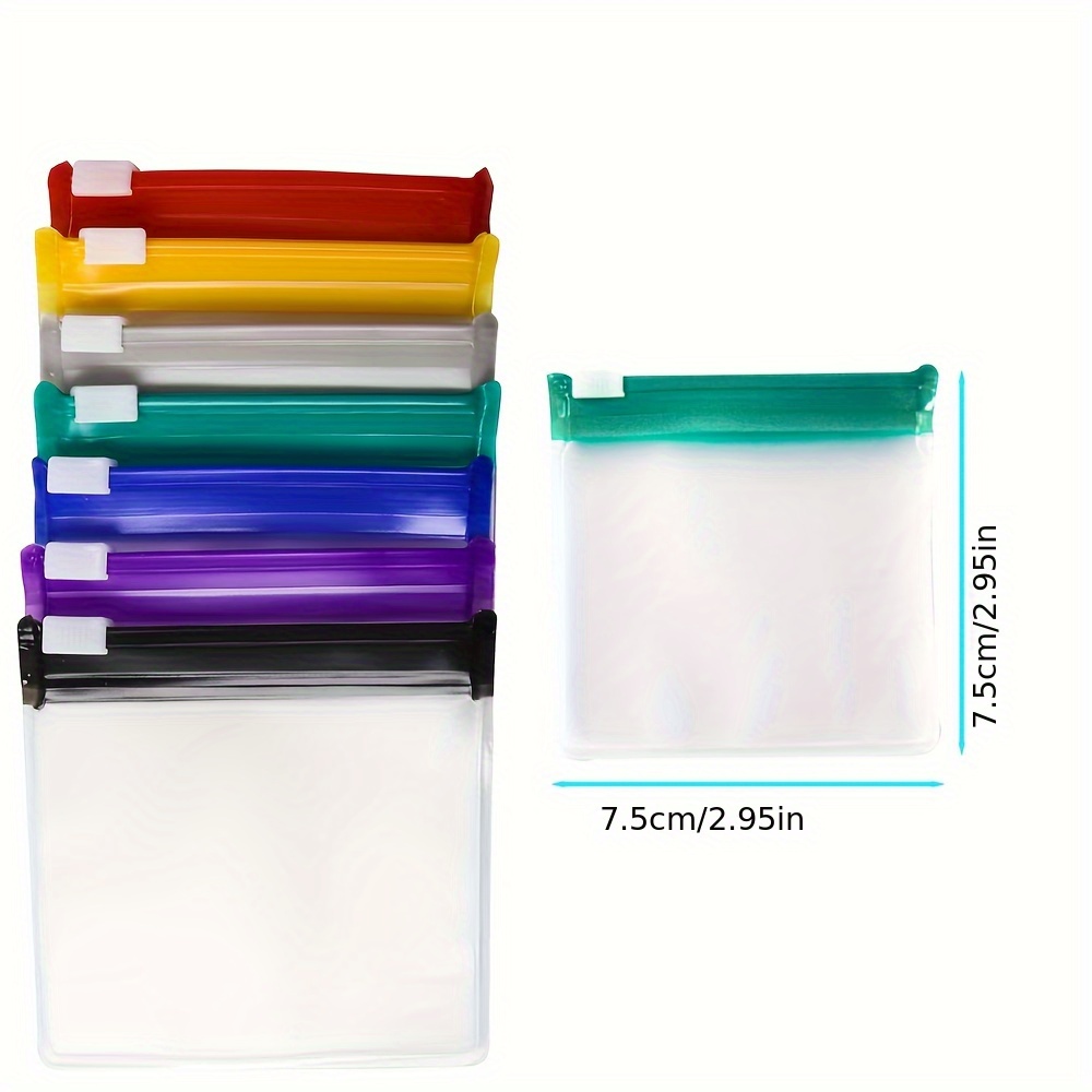7 Uds. Bolsas para pastillas, juego de bolsas para pastillas reutilizables con cremallera, organizador de medicamentos autosellado de 7 colores, bolsas para medicamentos translúcidas Trave