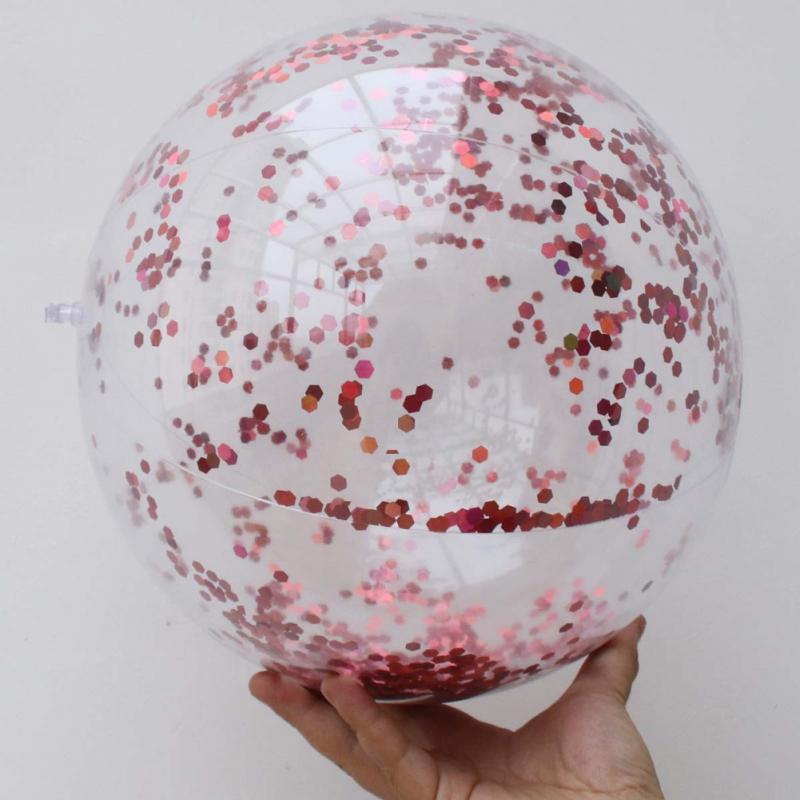 1pcs Transparent Flash Ball Inflatable Sequins for Summer Beach Pool Party Ball Game: 05 40cm