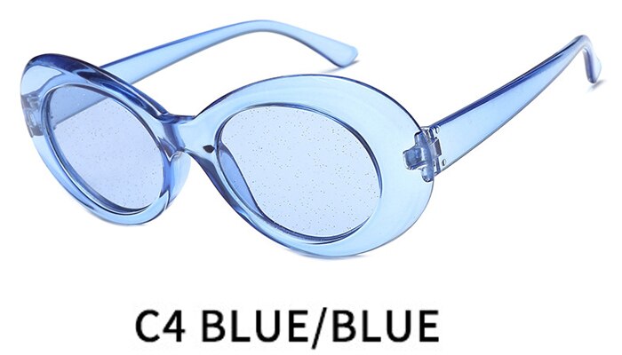 Nirvana Kurt Cobain Sunglasses Women Clout Goggles Pink Oval Sun Glasses Classic Fahion Female Clear Lens Mirror Eyewear UV400: C4