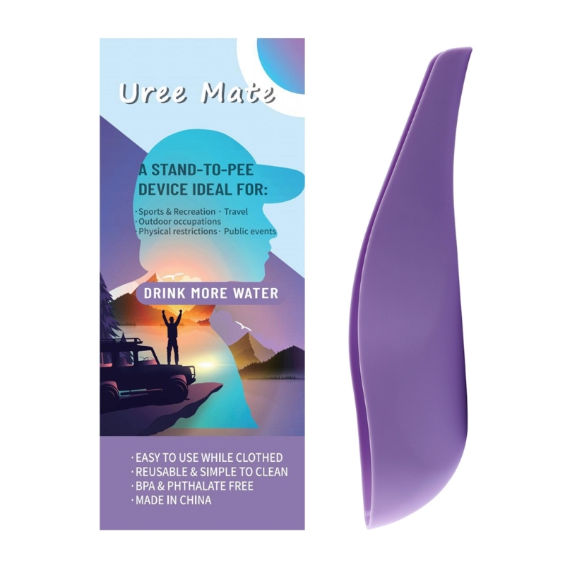 Dispositivo portátil para orinar para mujer, urinarios pie para mujer, embudo para orinar pie libre, embudo para: Morado