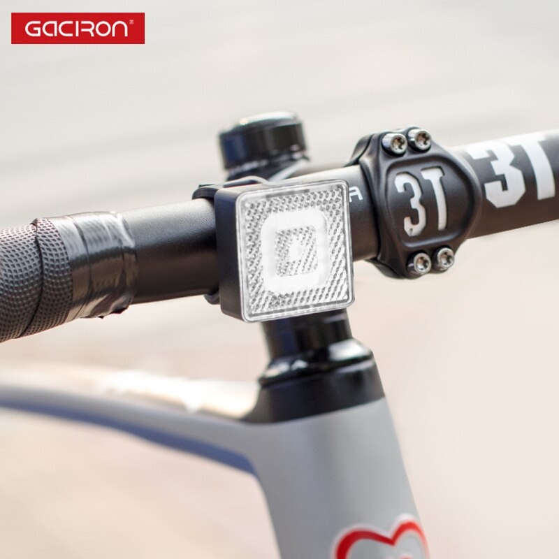 GACIRON 80 Lumen inteligente bicicleta luz bicicleta delantera luz de advertencia impermeable foco reflector la seguridad nocturna luz trasera