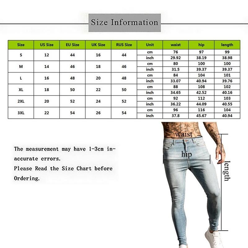Casual Jeans Men Washed Denim Pants Hip Hop Men's Jeans Streetwear Slim Stretch Biker Jeans Male Pencil Denim Trouser