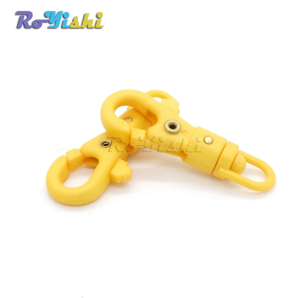 Crochet en plastique coloré pivotant de 1/4 ''pour tissage, boucles lanière, sangle de sac à dos, 12 pièces/paquet: Yellow