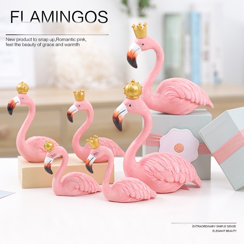 2 Stks/set Hars Flamingo Nordic Stijl Kamer Decor Flamingo Scandiniavian Decor Voor Meisje Kamer Hars Flamingo Queen En King 2 stuks