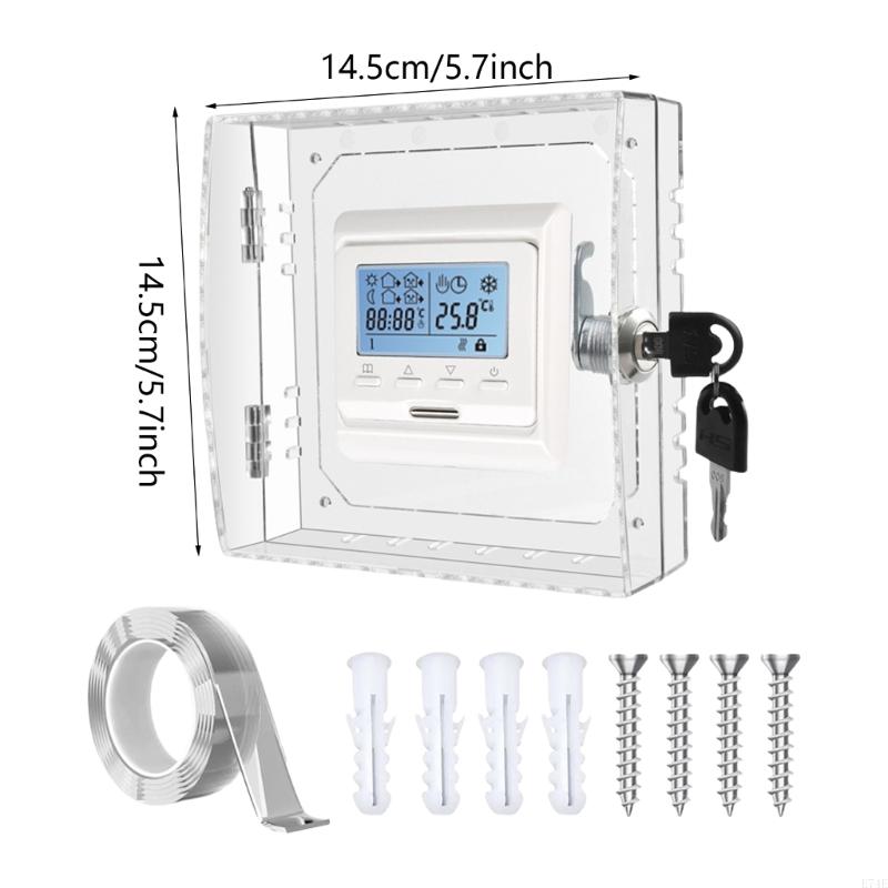 E74E Termostato Buardar seguridad con llave Configuración tapa clara protector cubierta para unidades montadas en