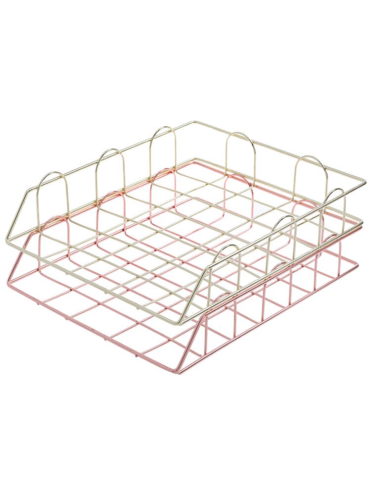 School Supplies Multi-layer Stack Magazine Rack Desk Wrought Iron Paper Holder Office Document Organizer