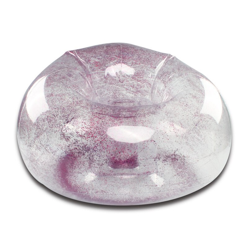 1pc utendørs konfetti glitter oppblåsbar solseng lat bag air sofa vanntett rose gull glitter oppblåsbar stol luft: Lilla