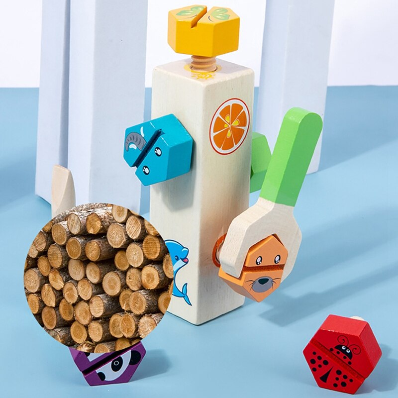 Kids Multi-Color Matching Game Hout Tool Set Speelgoed Schroef Blok Klassieke Peuter Geheugen En Zintuiglijke Vaardigheden Ontwikkeling Speelgoed
