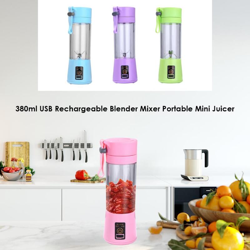 380ml USB Rechargeable Blender Mixer Portable Mini Juicer Juice Machine Smoothie Maker Household Small Juice Extractor