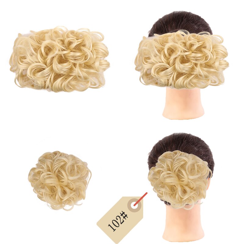 Dianqi Gignon Korte, Krullend, synthetische Blonde Haarspeld De Grote Pudding Haar Geknipt Om De Pruik Met Twee Plastic Kammen: 102