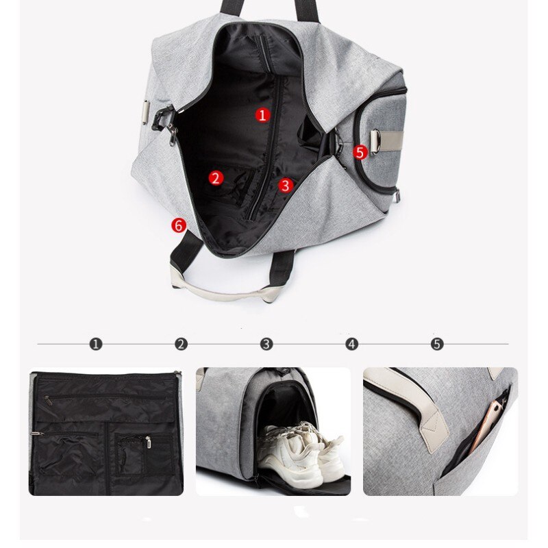 Saco de viagem para homens piquenique em roupas de grande capacidade multi-função saco dobrável oxford pano duffle negócio terno saco de ombro
