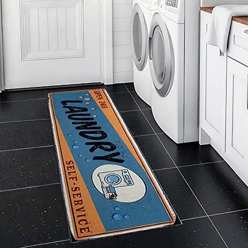 Laundry Room Rug Non-slip Flannel Floor Mat for Washroom Mudroom Kitchen Mat Area Rugs Laundry Runner Rug Tapis Cuisine: 45x70cm / Burgundy