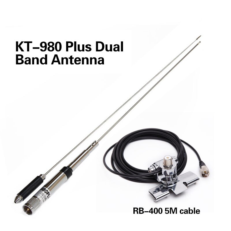 QYT KT-980 Plus Powerful Dual Band 146/436MHz 3.0/5.5dBi Mobile Radio Antenna for QYT KT-980Plus Car Mobile Radio KT-980Plus: add clip cable