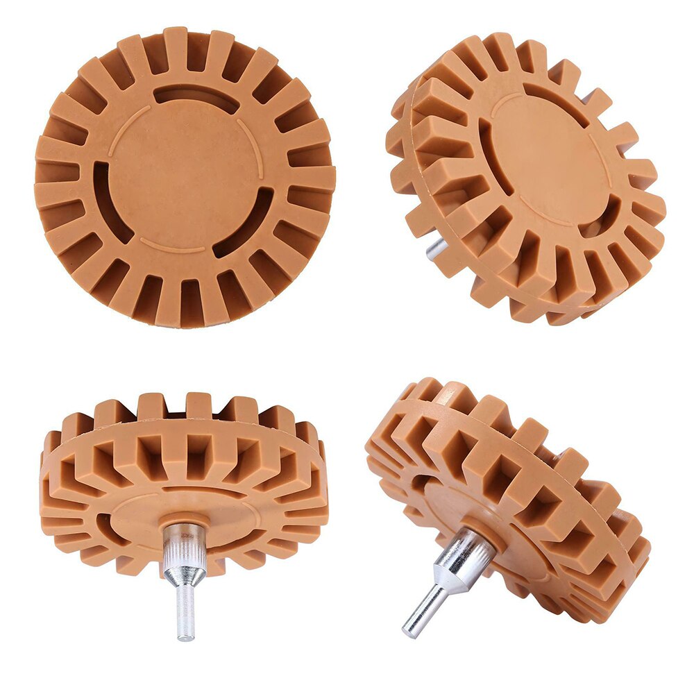 Car Sticker Remover Pneumatic Rubber Eraser Wheel Pad Rubber Disk Decal Eraser Wheel Paint Cleaner Car Polish Auxiliary Tool