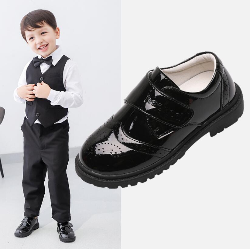 Nowe dziecięce buty skórzane buty ślubne buty dla chłopców dziewczęce marki dziecięce czarne buty wyczynowe delikatne formalne trampki na koturnie