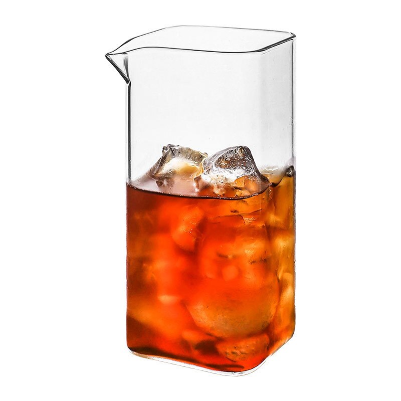 Juego de tazas cuadradas para compartir café, tazas de vidrio transparente para el hogar, café expreso, capuchino, Latte, americano: 380ml Coffee Pot