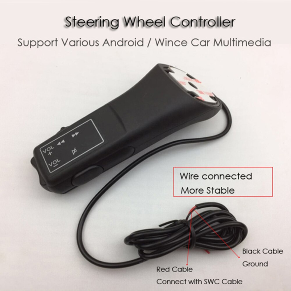 1x Remote Control Black Universal Car Stalk Button Radio Navigation DVD