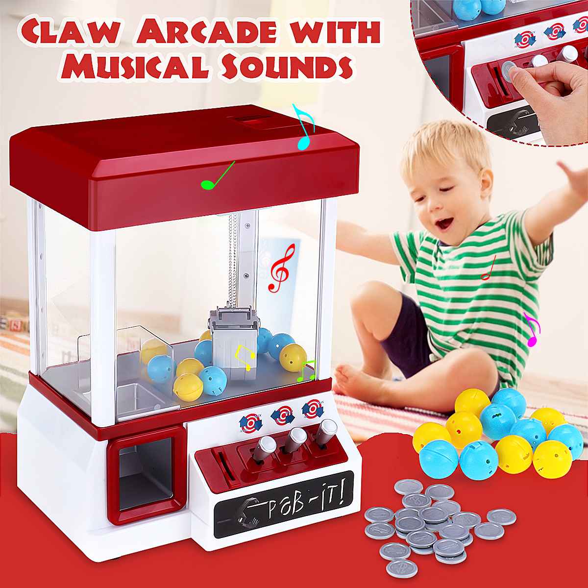 Muntautomaat Game Clip Pop Grabber Arcade Game Machine Candy Grabber Pop Grabber Klauw Machine Kraan Machine Kid Speelgoed Catcher