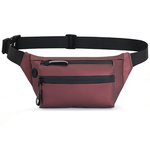 Waterproof Running Waist Bag Chest Pack Outdoor Sports Crossbody Bag Casual Travel Male Bum Belt Bag: Red
