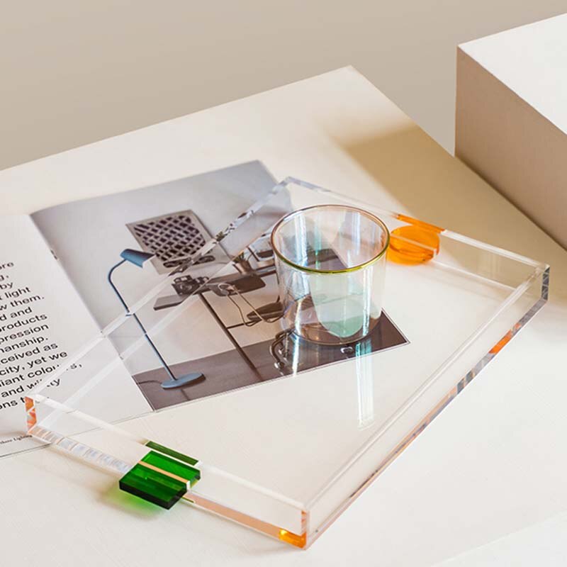 Acryl Transparant Water Cup Lade Theekopje Opslag Huishoudelijk Rechthoekig Creatief Eenvoudig Modern