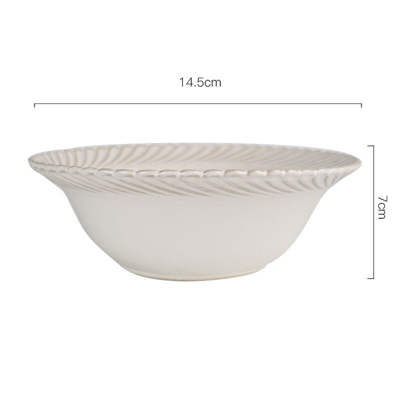 Retro Ceramic Plate French Relief Restaurant Steak Dish Household Dinner Set Plates and Dishes Nordic Kitchen Tableware: I