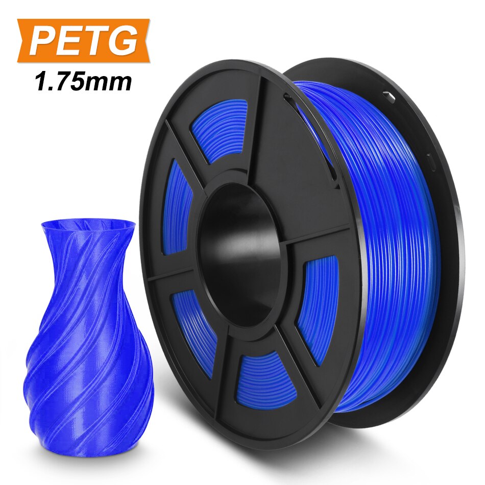SUNLU 1,75 PETG 3D Drucker Filament Durchscheinend PETG 3d Filament 1KG Mit Spule Schnelle: PETG-Blau