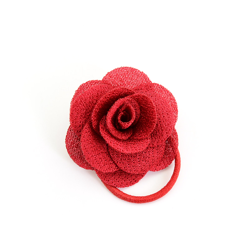 Women Big Rose Flower Elastic Hair Ring Girls Hair Bands Elastic Hair Rubber Bands Hair Accessories For Baby Girl Bebe: 10
