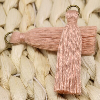 50 stuks/partij 4.5cm mini metalen ringen polyester katoen kwastjes diy hanger sieraden maken franje rand ambachtelijke kwastjes: 9