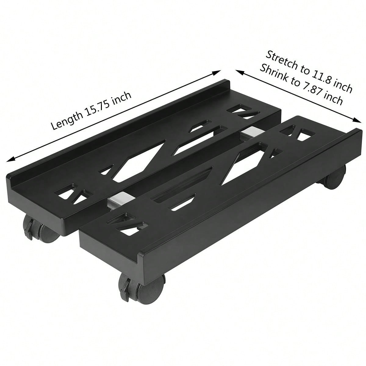 Adjustable Computer Tower Stand, Mobile CPU Stand with 4 Rolling Caster Wheels, Under Desk CPU Holder PC Floor Cart PC Riser: black