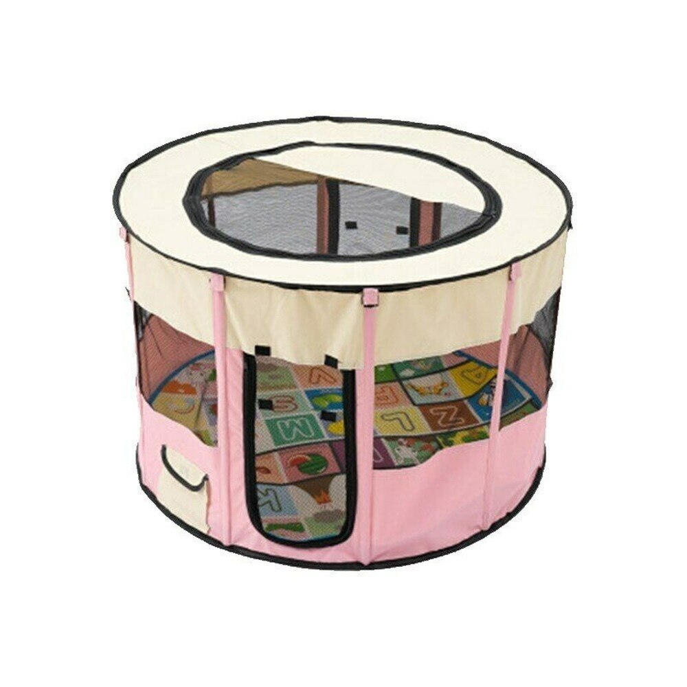 Outdoor Dog Cat Kennels Fences Pet Tent Houses For Small Large Dogs Foldable Playpen Indoor Puppy Cage Dog Crate Room: Pink / L 90x90x60cm