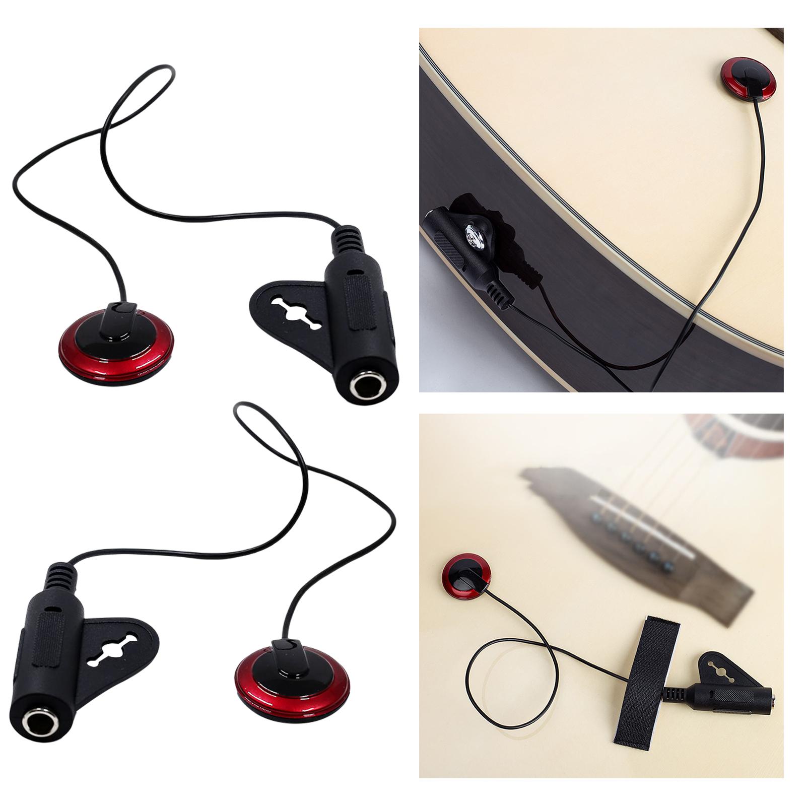 Acoustic Piezo Contact Microphone Pickup Transducer with Cable for Acoustic Guitar Ukulele Violin String Instruments